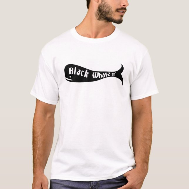 Camiseta T da baleia preta III para homens (Frente)