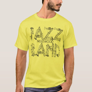 Camiseta T da banda de jazz para caras & meninas