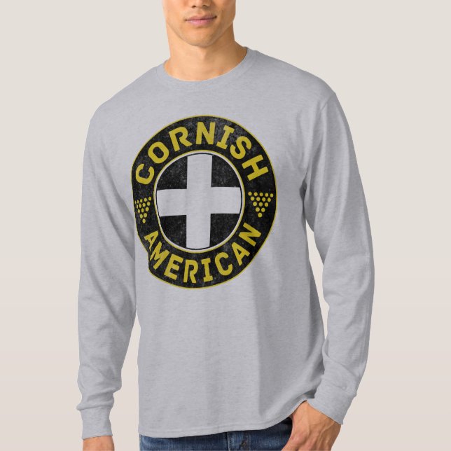 Camiseta T da bandeira de Piran americano Cornish do santo (Frente)