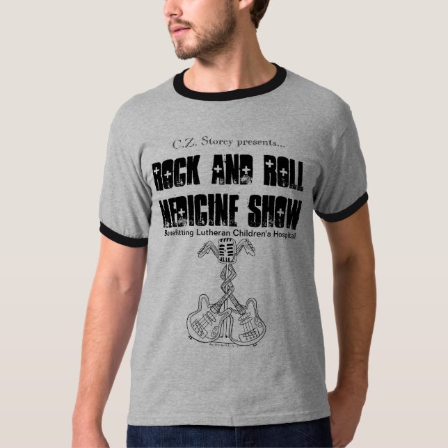 Camiseta T da campainha da mostra da medicina do rock and (Frente)
