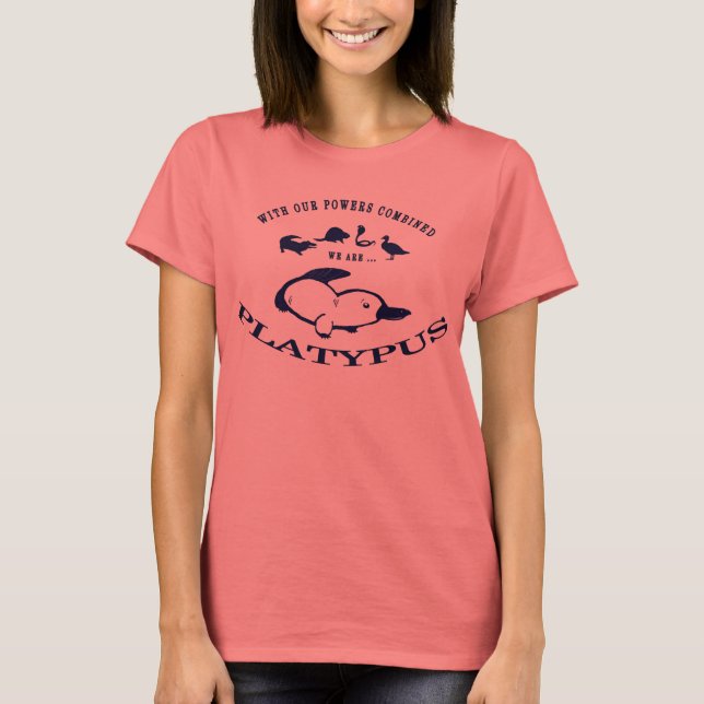 Camiseta T da campainha das senhoras de Platypus - azul (Frente)