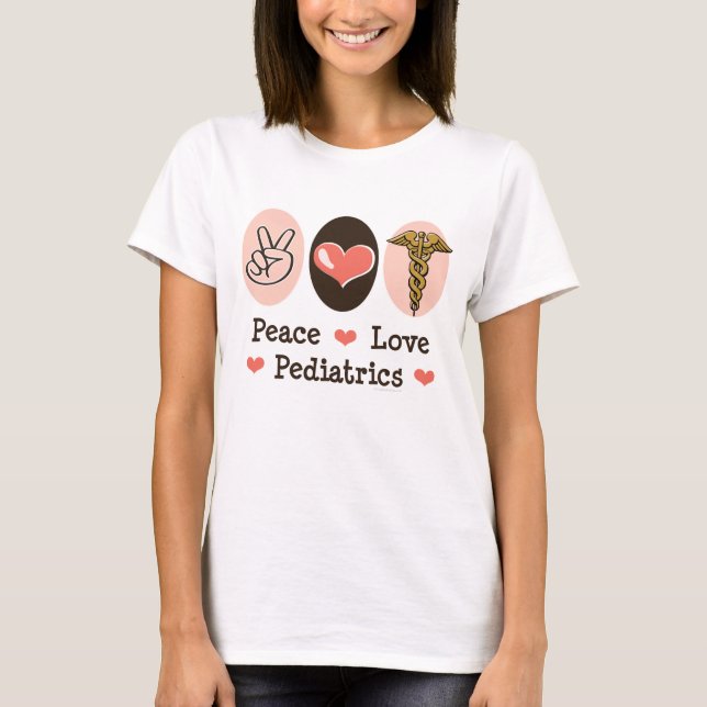 Camiseta T da campainha do pediatra da pediatria do amor da (Frente)