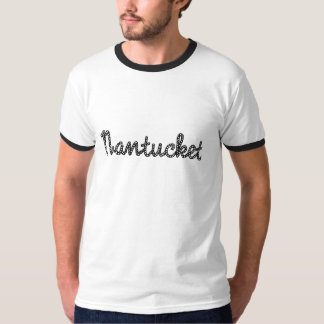 Camiseta T da campainha dos homens negros de Nantucket