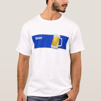 Camiseta T da CERVEJA com o gráfico da caneca do texto e de