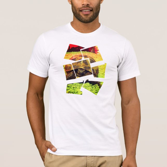 Camiseta T da colagem da tartaruga (Frente)