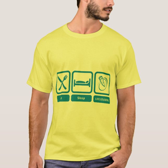 Camiseta T da cor dos homens (coma, durma, LiveJournal) (Frente)