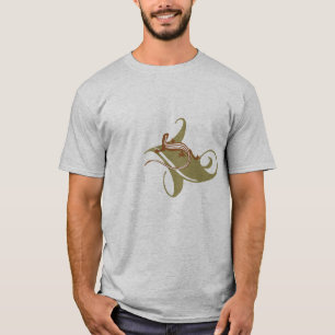 Camiseta T da folha do lagarto (parte dianteira e parte