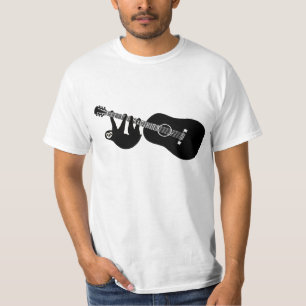 Camiseta T da guitarra da preguiça