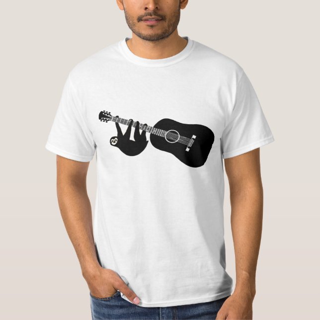 Camiseta T da guitarra da preguiça (Frente)
