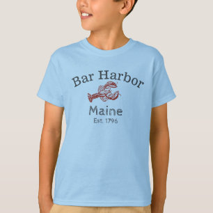 Camiseta T da lagosta de Maine do porto do bar, menino