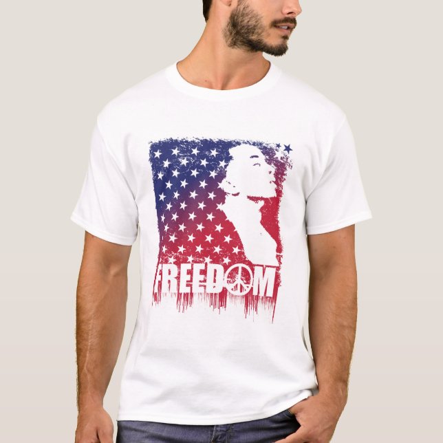 Camiseta T da liberdade dos homens (L) (Frente)