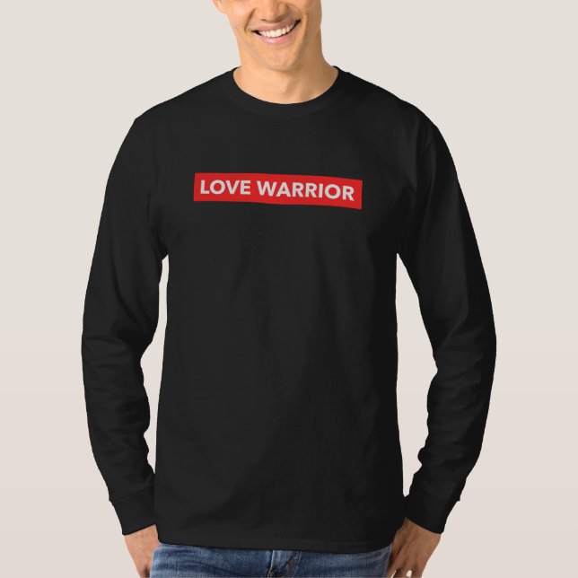 Camiseta T da Longo-Capa do guerreiro do amor (Frente)