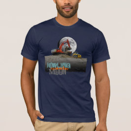 Camiseta T da lua da máquina escavadora do urro
