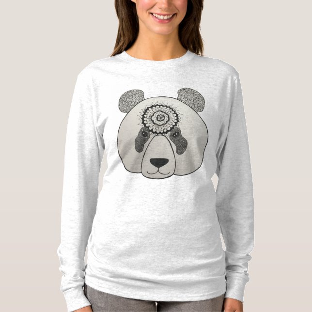 Camiseta T da mandala da panda (Frente)
