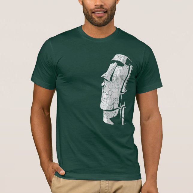 Camiseta T da meia-noite de Moai Tiki (Frente)