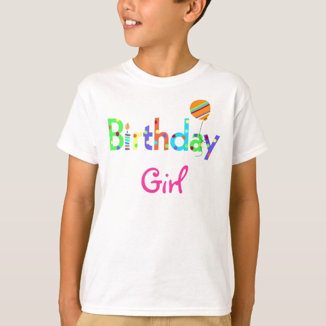 Camiseta T da menina do aniversário (Frente)