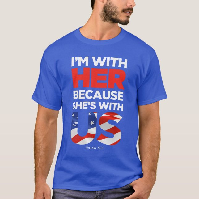 Camiseta T da obscuridade/cor de Hillary 2016 (Frente)
