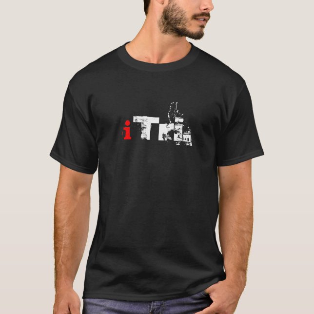 Camiseta T da obscuridade do iTri (Frente)