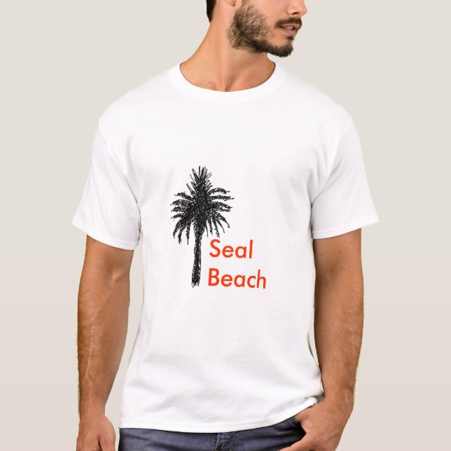 Camiseta T da praia do selo dos homens (Frente)