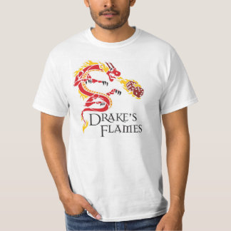 Camiseta T das chamas de Drake branco
