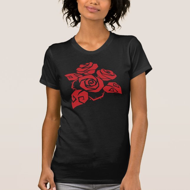 Camiseta T das rosas vermelhas (Frente)