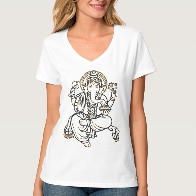 Camiseta T das senhoras Ganesh (Frente)