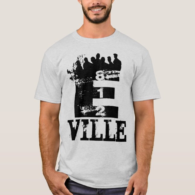 Camiseta T de Evansville (E-Ville) Indiana (Frente)