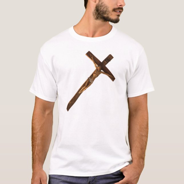 Camiseta T de madeira do crucifixo (Frente)