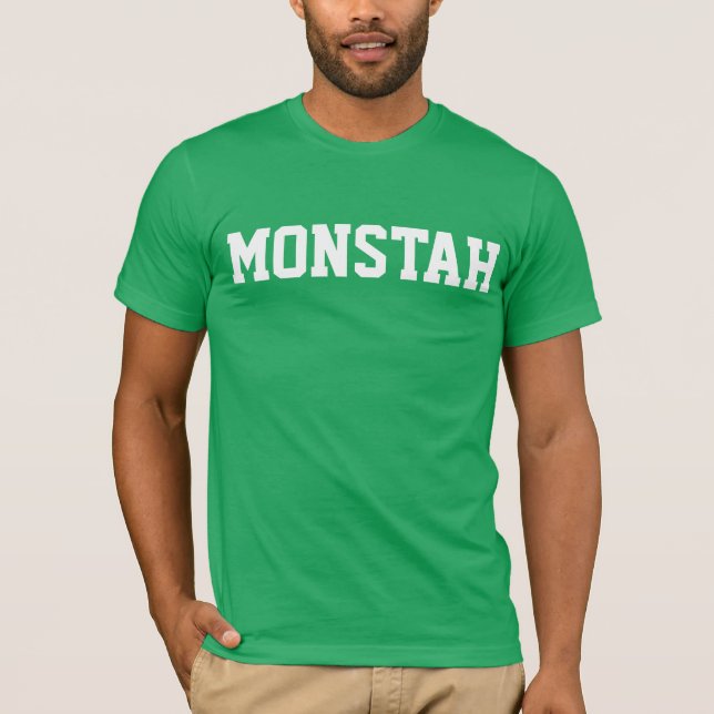 Camiseta T de "Monstah" do verde (Frente)