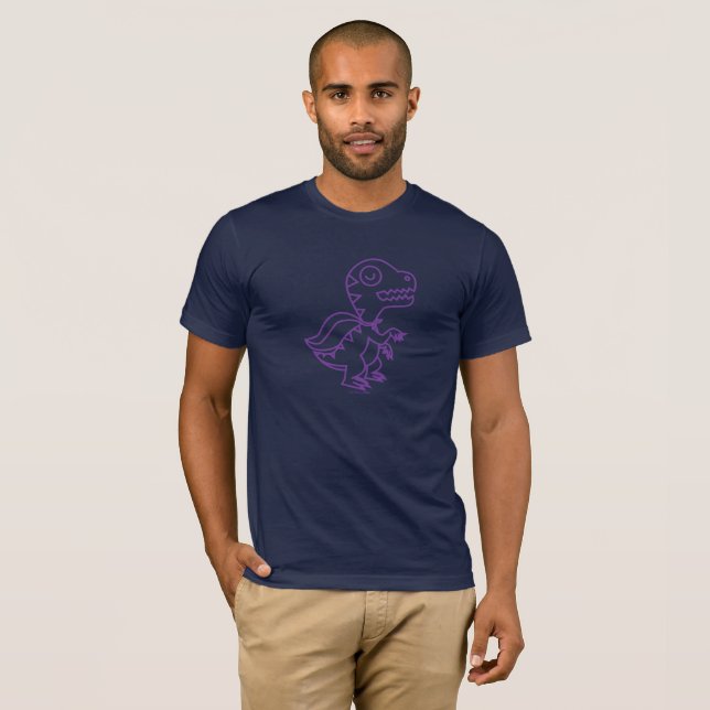 Camiseta T de Rex do arco-íris: Roxo (Frente Completa)