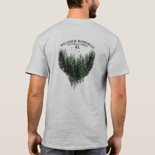 Camiseta T de Treeline da aguarela da floresta nacional de