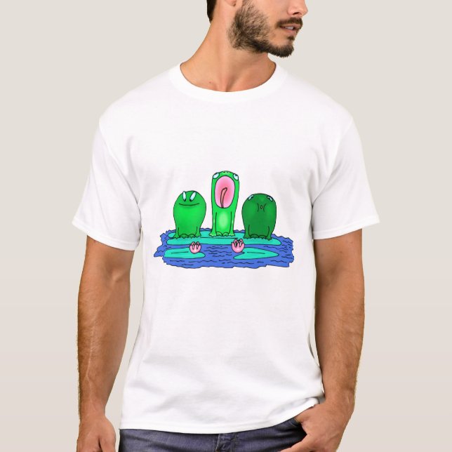 Camiseta T de três sapos (Frente)