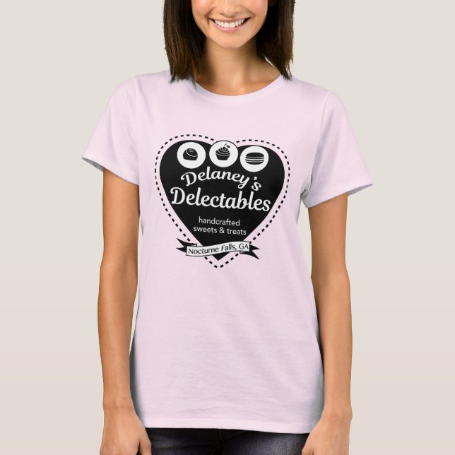 Camiseta T do algodão doce do Delectables de Delaney (Frente)