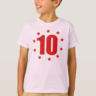 Camiseta T do ANIVERSÁRIO de DEZ estrelas 10o