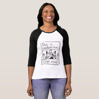 Camiseta T do basebol do gato da criatura