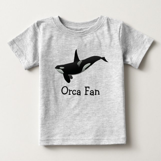 Camiseta T do bebê da orca da natação (Frente)