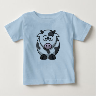 Camiseta T do bebê da vaca dos desenhos animados