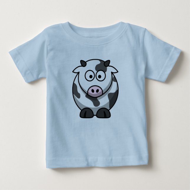 Camiseta T do bebê da vaca dos desenhos animados (Frente)