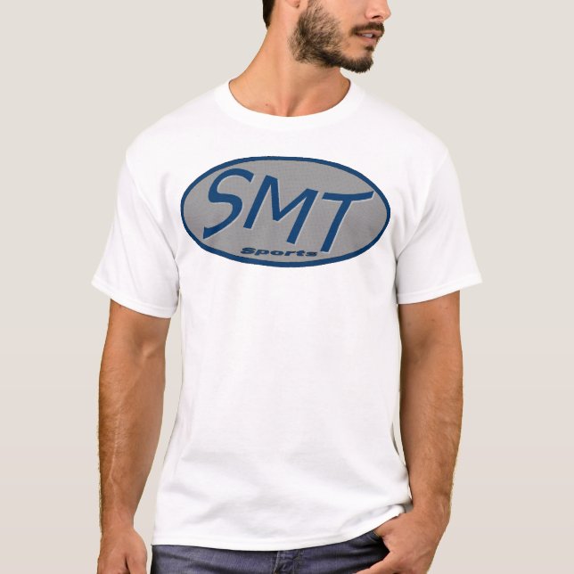 Camiseta T do branco dos esportes de SMT (Frente)