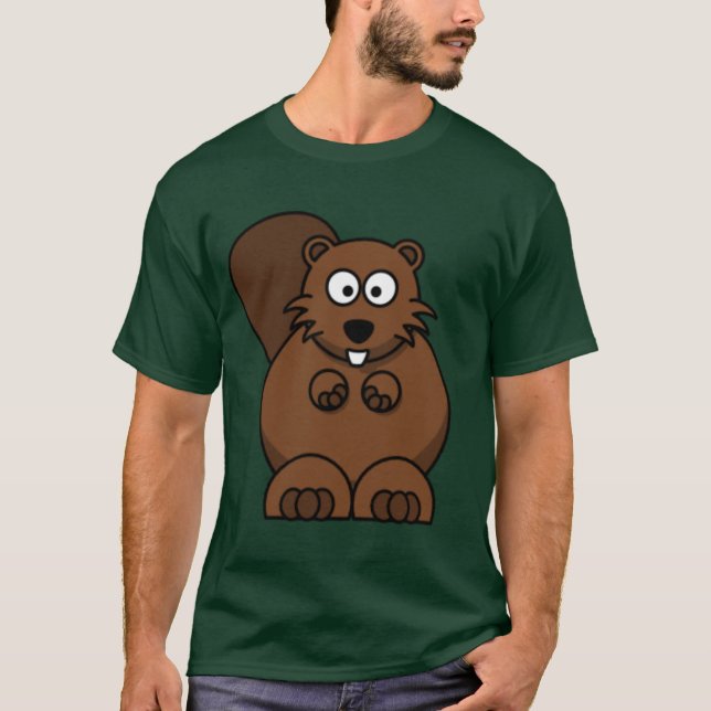 Camiseta T do castor dos desenhos animados (Frente)