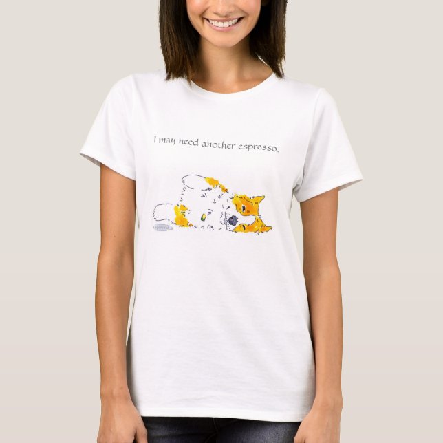 Camiseta T do Corgi do café (Frente)