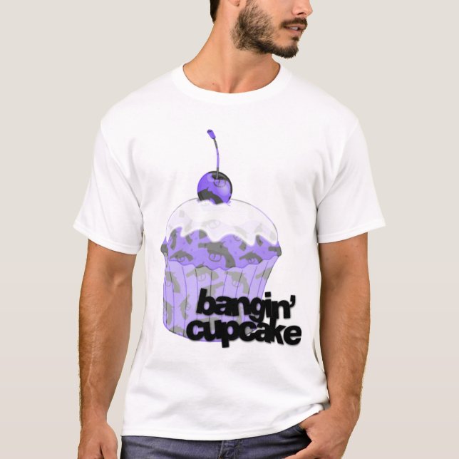 Camiseta T do cupcake do bangin dos homens (Frente)
