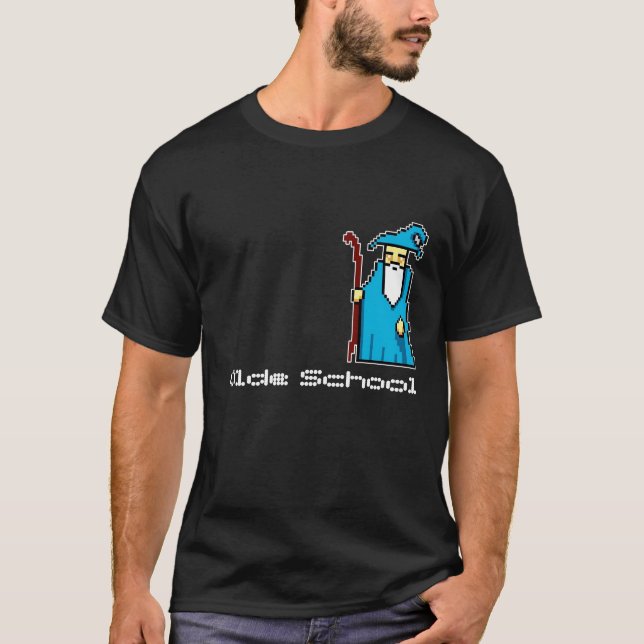 Camiseta T do feiticeiro da escola de Olde de 8 bocados (Frente)