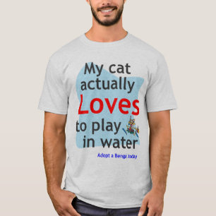 Camiseta T do gato da água