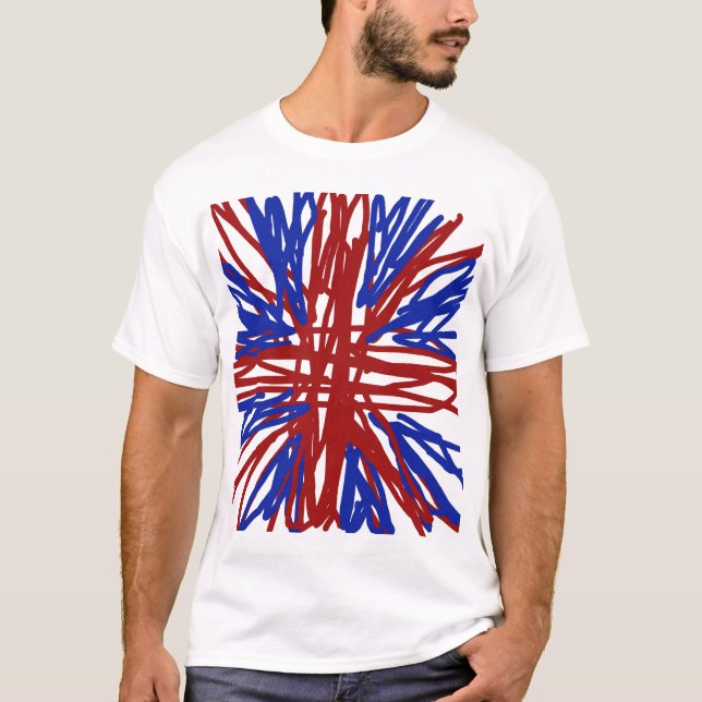 Camiseta T do gráfico de Union Jack (Frente)