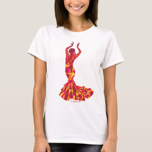 Camiseta T do gráfico do viagem do dançarino do Flamenco