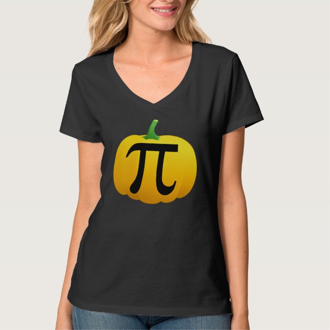 Camiseta T do humor da matemática do Pi da abóbora (Frente)