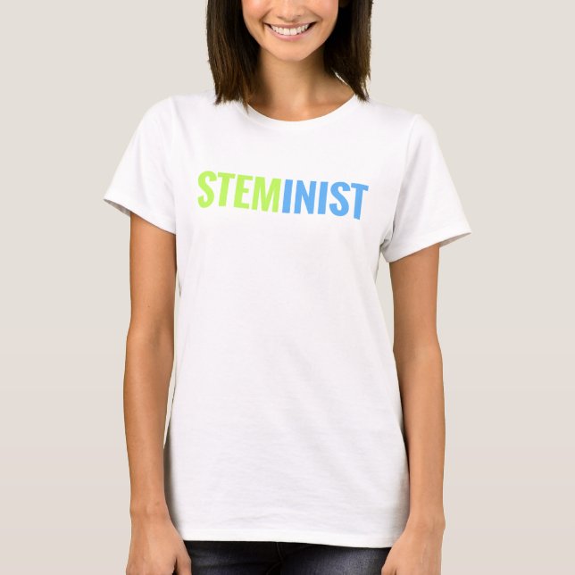 Camiseta T do jérsei de STEMinist (mais o tamanho) (Frente)