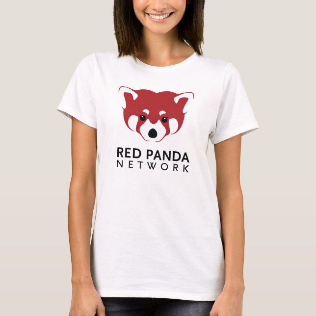 Camiseta T do logotipo da panda vermelha (Frente)