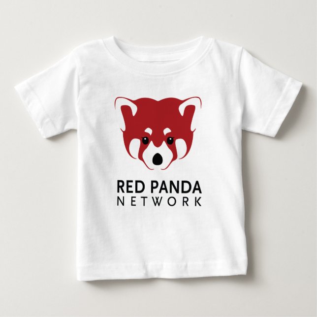 Camiseta T do logotipo da panda vermelha (Frente)